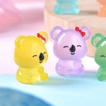 90 송진 코알라 미니어처 정원 장식 조경 방 책상 액세서리 활기찬 팩