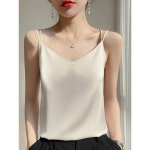 끈나시 여 이너 미등 초산 상의 새틴 여름 정장 누에실 라이크 레깅스 미디