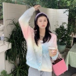 애니율 여성 가을 겨울 브이넥 스웨터 가디건 G1482