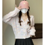 애니율 여성 가을 겨울 니트 스웨터 가디건 핑크색 ONE SIZE G6591