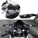 오토바이 수정된 윈드 윙 미러 Honda YAMAHA Kawasaki BMW용 조정 가능한 회전 백미러 CBR650