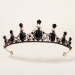 공주왕관 바로크 빈티지 고딕 크리스탈 왕관 티아라 8 TS-J2853BLK