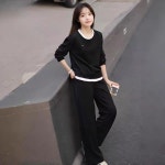 패션고리 여성 라운드 캐주얼 데일리 트레이닝세트 H1054