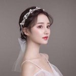 신부 머리띠 리본 라이트웨딩드레스 여행용 헤어악세사리 경술복 초선 결혼악세사리
