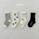 AJ 688더월드스타 양말4종세트 유아 키즈 어린이집 등원룩 남아 여아 아동복