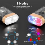 LED 소형 강력한 EDC 손전등 365nm UV 라이트 미니 손전등 하이 USB C 충전식 열쇠고리 클립 테일 자석 9가지 모드 방수 포켓 2 PC