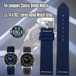 나일론 가죽 하단 시계 스트랩 Longines 전설적인 다이버 L3 674 4 L3 774 4 클래식 재인쇄 나일론 시계 밴