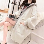 chunkeer 여성의류 니트 코트 스웨터 롱 가디건 674호 CcB7a 미백색