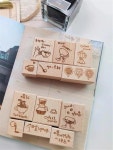 빈티지 커피 스토리 나무 고무 스탬프 스크랩북 사진 앨범 카드 1 Coffee B Set