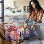 만화 소파 장식 짧은 봉제 쿠션 커버 양면 인쇄 귀여운 과일 바 D PC30x30cm 12x12in