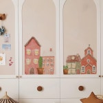 데칼 보육원용 수채화 마을 원단 벽 벽화 스티커 탈부착 아트 A Fabric-as pic sh