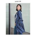 고시제 가을 트렌치코트 여 퓨어 칼라 엘레강스 통근용 롱코트 233132035-47