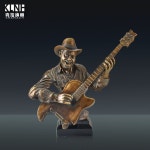 음악 밴드 조각 장식품 재즈 바 홈 데코 조형물 조각모형 색소폰 기타리스트 브론즈