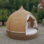 야외 라탄 원형 침대 레저 침대 정원 비치 테라스 소파 비치 펜트하우스 선탠드 새장 둥지 침대