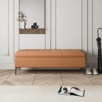 스툴 벤치 현관 휴게실 수납신발장 벨벳 의자 보조 슬림 가로 120 세로 40 높이 45 머스타드