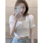 포인트 레트로 셔링 디테일 셔츠 새로운 빈티지