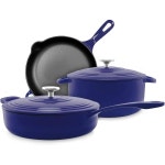 찬탈 찬탈 샹탈 주물 더치 오븐 3리터 미국산 프리미엄 에나멜 코발트 Cobalt 5 pc Set