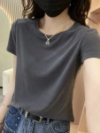 티셔츠 여자 10대 무지 여성 여름 캠퍼스 반팔 라운드 옵션01