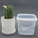 투명 사각 손잡이 통 구디백 용기 3L