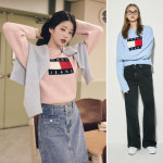 타미진스 타미진 우먼 플래그 멜란지 스웨터 T32E7KTO40TWT1