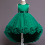 베베몽스토리 여아용 꽃송이 언발 드레스 150 그린