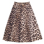 GANNI 가니 레디스 빅 레오파드 아몬드 밀크 데님 스커트 Big Leopard Almond Milk J1168 365 J1168365
