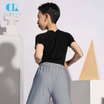 남아라틴댄스 수련복 상의 여름반팔 브이넥티셔츠 전문라틴댄스복 경연5055