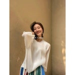 삼가 주름 심플 봄여름 베이직 라운드 8부 루즈핏 캐주얼 크롭탑 여자 통근