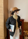 마름모 무늬 루즈핏 라운드넥 여성 패딩 URD-237