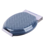 소프트 헤링본 변기커버-네이비 U형 중형 푹신한