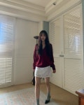 웰로우 폼폼 레이스 미니 스커트 2col a라인 미니스커트
