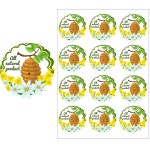 벌꿀 접착 스티커 신선한 천연 감사 씰 라벨 항아리 마케팅용 소 2 6 1개 B 4 5cm-48pcs