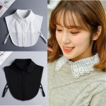 세로 레이스 카라 페이크 셔츠