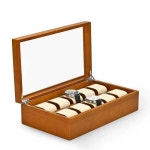 Oirlv 10구 원목 보관함 투명 정리대 워치와인더 와치와인더 1 원형시계 팔찌걸이 베 SM21202 SM06801