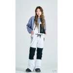 코리아 스키멜빵바지 와이드스트레이트남녀양판스노보드 방수포그니화이트 2223ROMP