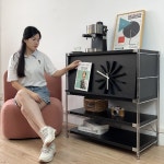 LP수납장 레코드판 LP장 우드 잡지 정리함 수납 스틸 책장 진열장