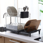 노빌리움 노빌리움 엣지 스테인레스 2단 식기건조대 물빠짐 싱크대 선반 그릇 정리대