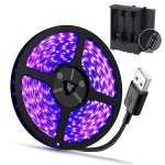 2 5M UV LED 스트립 조명 USB DC5V 라이트 390nm-400nm 투광 형광 바디 페인트 댄스 파티 무대 장식