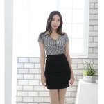 로제 미니 원피스 홀복 파티룩 클럽의상 체크언발란스 원피스 A0471 66