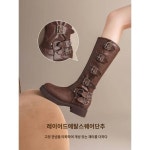 아우구스탕 롱부츠 여 2024 가을 키높이 웨스턴 데님 라이더 부츠 빅 워커