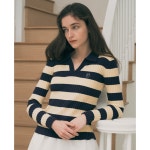 로라로라 로라로라 COLLAR BOARDER KNIT