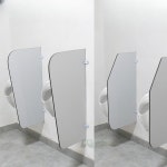 소변기 칸막이 공중 화장실 분리벽 가리개 상가 파티션 사무실 남자 01 PVC 사이드 40X90