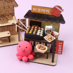 우드 DIY 타코야키 가게 미니어처 만들기 스티커포함 장식 음식
