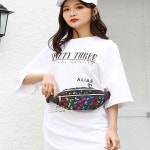 나비 홀로그램 미니 힙색