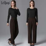 르샵 르샵 LeShop 장식 단추 와이드 팬츠 택가격 89000원