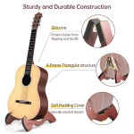 윙고 우드 스탠드 미끄럼 방지 고무가 장착된 어쿠스틱 일렉트릭 클래식 기타를 위한 휴대용 접이식 A 프레임 나무 바닥 완전히 조립됨 Wood... 