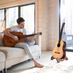 윙고 우드 스탠드 미끄럼 방지 고무가 장착된 어쿠스틱 일렉트릭 클래식 기타를 위한 휴대용 접이식 A 프레임 나무 바닥 완전히 조립됨 Wood... 