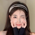 진주 3줄 공주 여신 헤어 머리띠 밴드