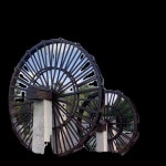 대형 물레방아 인테리어 분수 연못 나무 원목 조형물