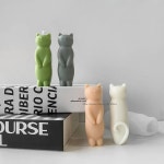 고양이 송진 실리콘 3D 몰드 베이킹 동물 장식 도구 석고 양초 초콜릿 스탠딩 향 캐스팅